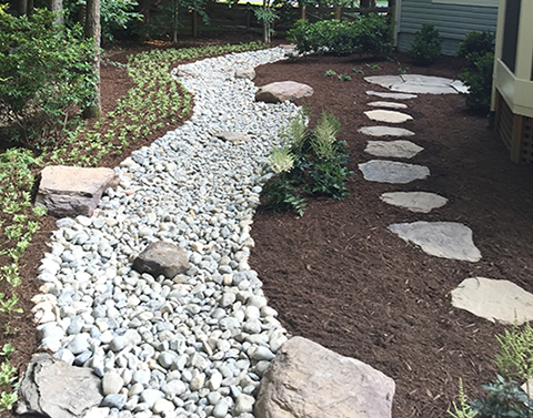 About Us Stone Walkway